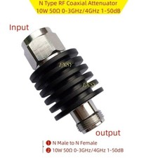 N Type Coaxial Attenuator 10W 50  0-3GHz/4GHz 1/2/3/5/6/10/15/20/25/30/40/50dB
