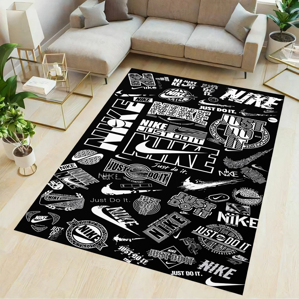 Sneaker rug, sneaker carpet, sneaker mat, hypebeast rug, black rug - Image 2 of 4