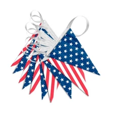 USA Flag Pennant Banner, 60 Ft Long, USA Triangle Flag Decorations, Bunting