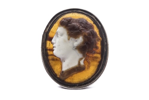ANTIGUO ANILLO DE DONCELLA TASIE DEL PERÍODO GEORGIANO MOLDEADO PLATA c1780 - Imagen 3 de 9