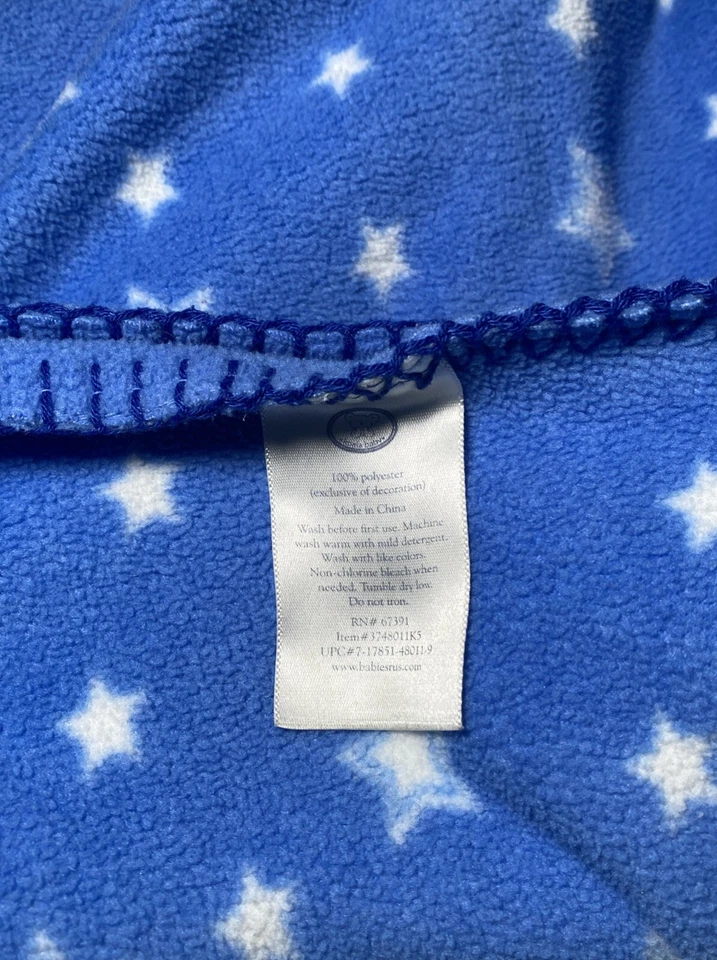 Manta deportiva pequeña para bebé KOALA azul polar béisbol fútbol reversible estrellas Foto 4 de 4
