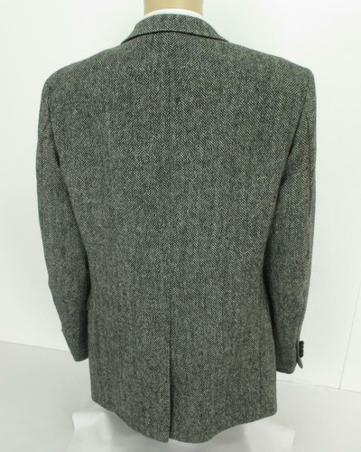 42 L (40 L) Robert Stock Gray Tweed Wool Mens 2Btn Jacket Sport Coat Blazer Mint - Picture 5 of 9