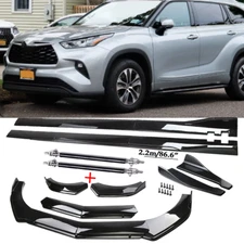 Front Bumper Lip Spoiler Chin Splitter Bod Kit Glossy Black For Toyota Highlande