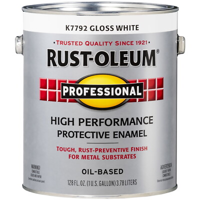 White Rust-Oleum Pro High Performance Gloss DTM Alkyd Protective Enamel Paint