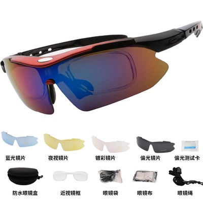 Polarized Cycling Sunglasses Bicycle Goggles Eyewear Sport Glasses 5 Lens UV400