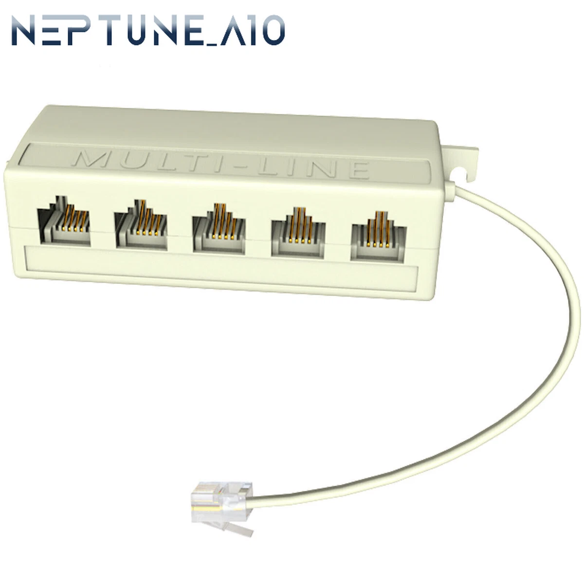 MECCANIXITY Splitter Telefonico RJ11 6P4C Maschio A 3 Femmine – Adattatore Per Linea Telefonica Con Cavo (2 Pezzi, Beige)