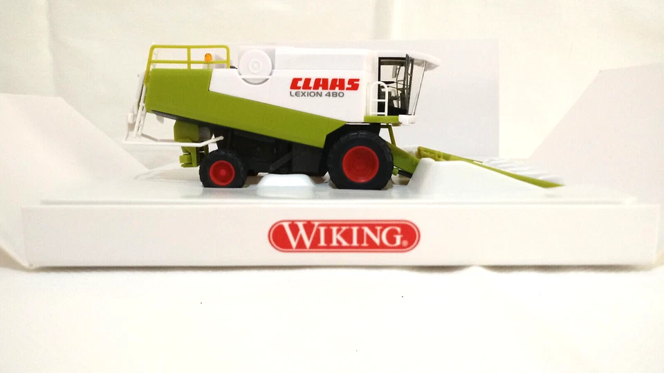 WIKING mietitrebbia CLAAS 480 + carro raccolta mais, 1:87, confez. originali - Immagine 3 di 4