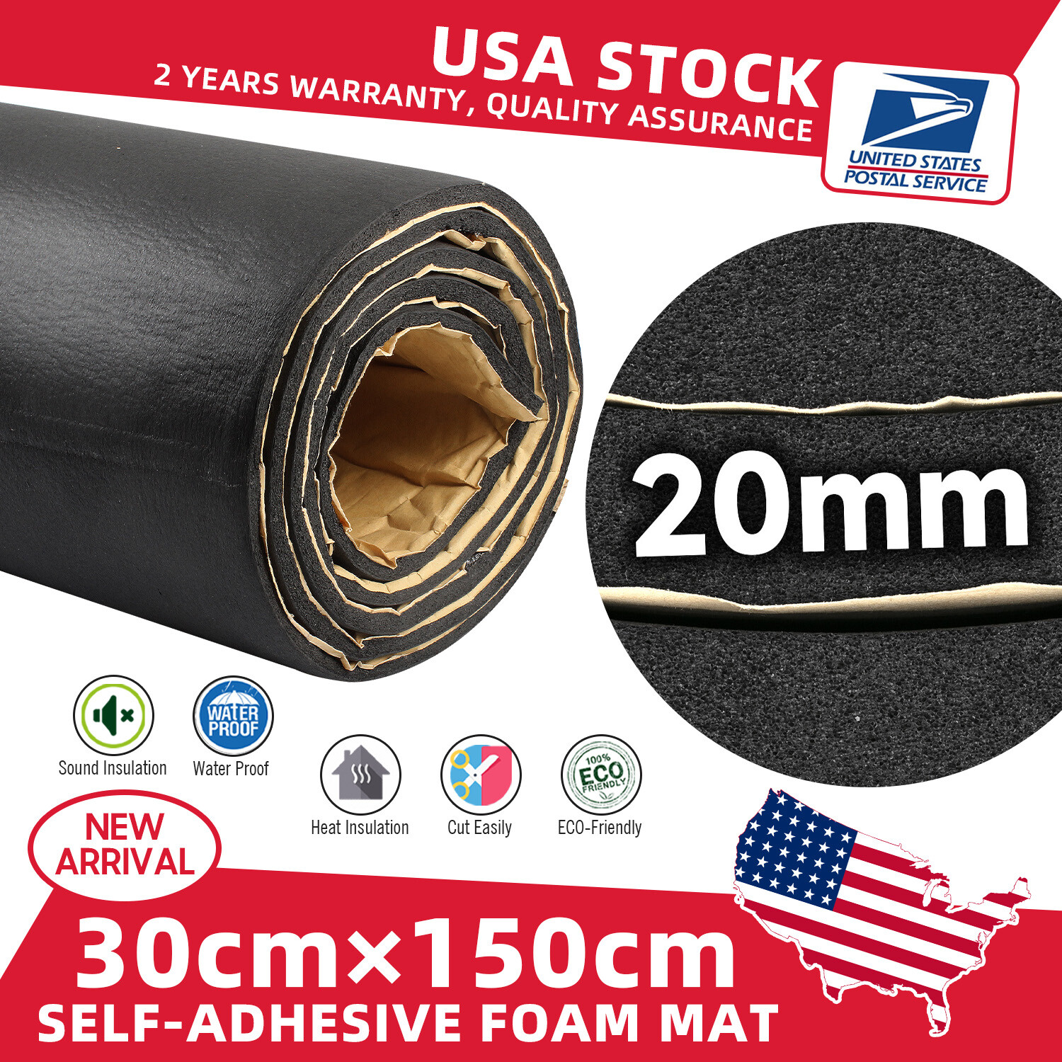 787mil Sound Deadener Noise Proof Car Insulation Auto Heat Shield Self-Adhesive