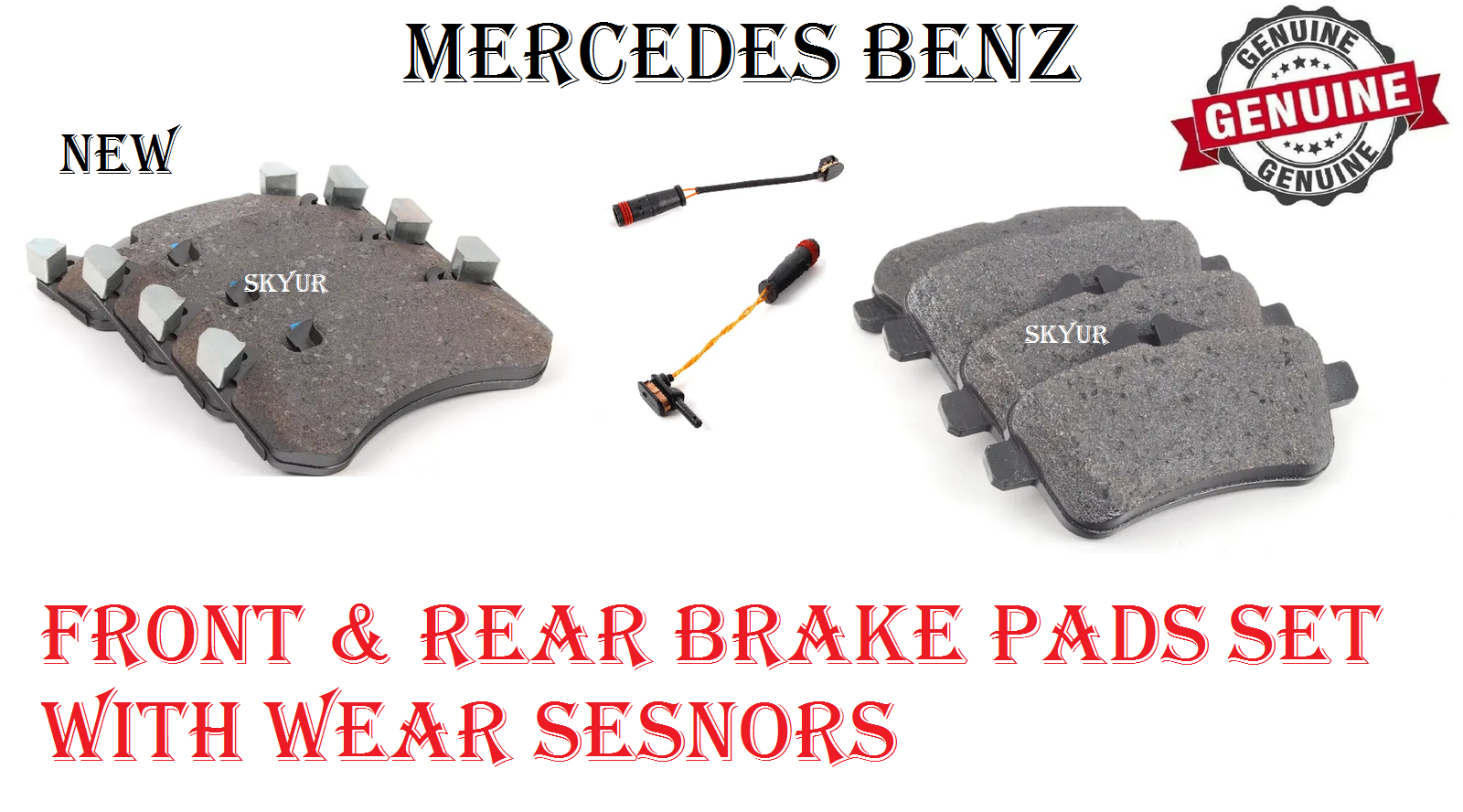 Front and Rear Brake Disc Pads With Sensors For Mercedes GLE GLS GLE ML