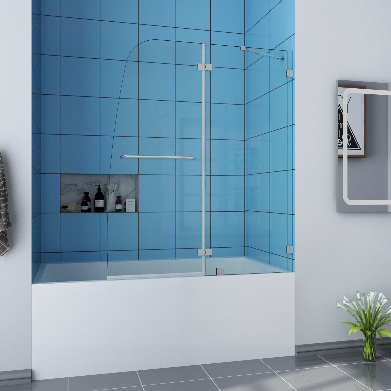 Featured image of post Clear Bathtub Shower Doors : 304 stainless steel surface finished:mirror.