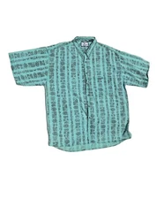 Vintage 90’s Sostanza Fashion Police Short Sleeve Button Down Blue Men’s XL