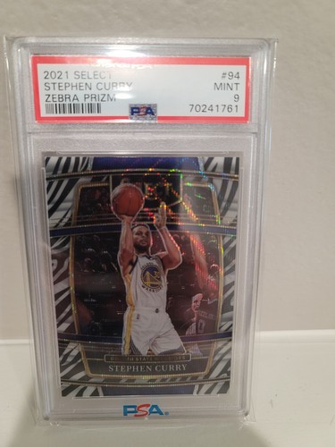 2021 Panini Select Basketball Zebra Stephen Curry #94 PSA 9