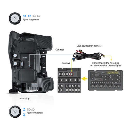 VLAND Headlights Fit 2017-2019 Ford F-250 F350 F450 F550 Super Duty Animation - Picture 9 of 9