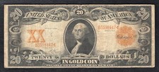 FR. 1181 1906 $20 TWENTY DOLLARS GOLD CERTIFICATE CURRENCY NOTE