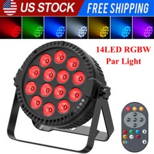 14LED Par Can Light DMX RGBW Beam Stage Lighting W/Remote DJ Show KTV Club