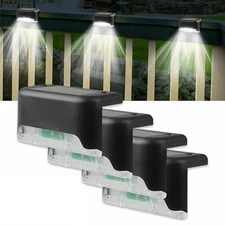 4Pcs Solar LED Deck Lights Outdoor Garden Patio Railing Decks Path Decor Light