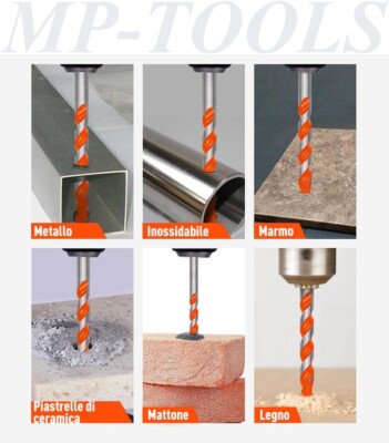 Set 8 Punte Trapano Per Materiali Duri - Vetro, Piastrelle, Ceramica, Marmo | Diametri 3-12mm - Foto 3