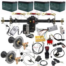 34'' 40" Rear Differential Axle Kit 48V 1000W Motor Go Kart Wheelchair E-bike US