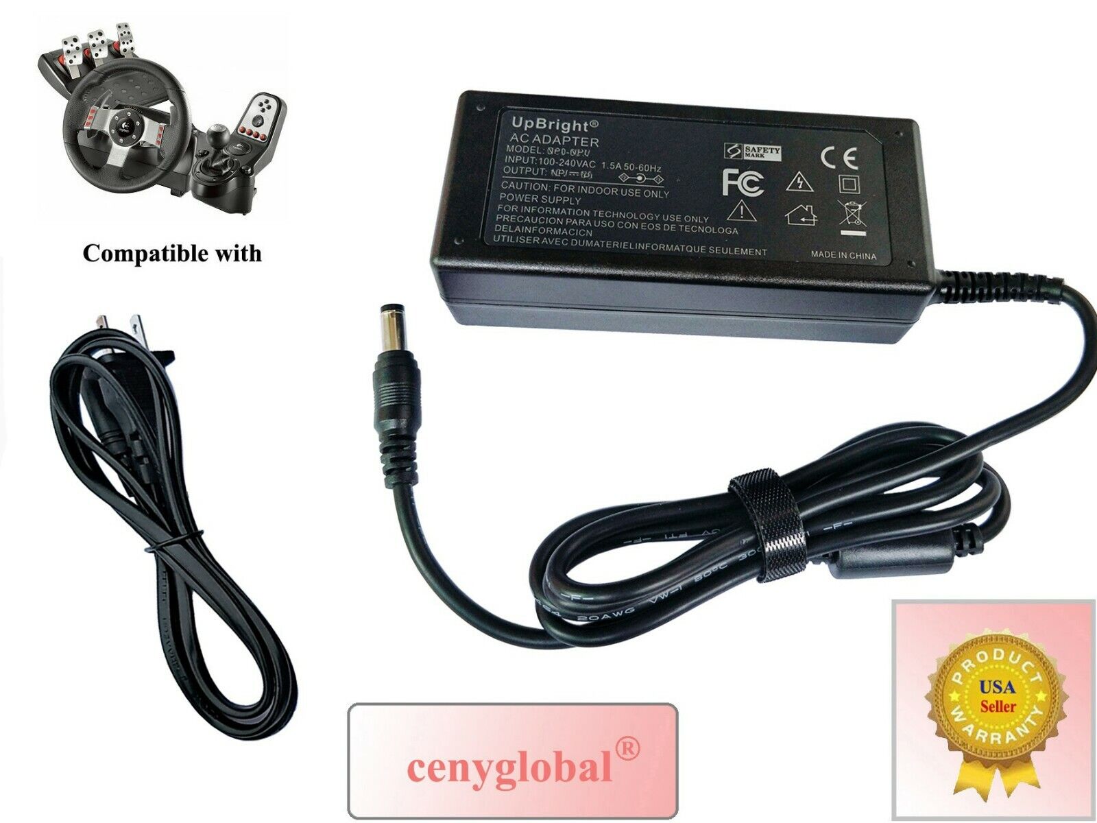 24V AC Adapter For Logitech G923 G27 WU0006 841-000059 Racing Wheel Power Supply