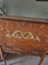 Tiger Oak Secretary Desk Early 1900's