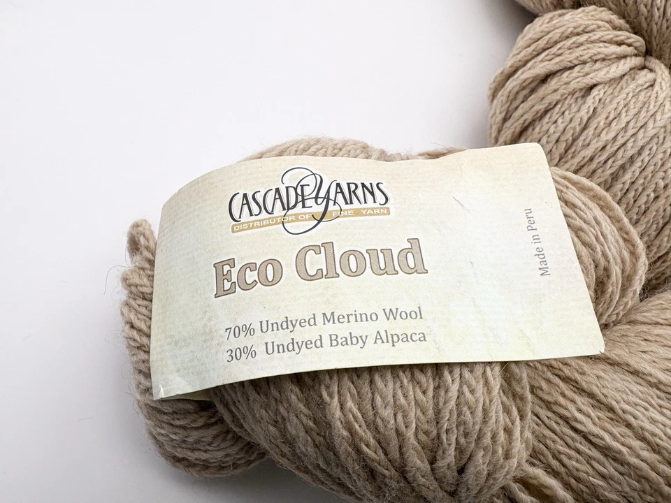 Lot of 3 Cascade Yarn Eco Cloud Natural Merino Alpaca Tan 1803 Bulky Cable 164yd - Image 4 of 4