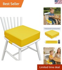 Toddler Booster Seat - Washable PU Cushion, Portable Safe in Yellow