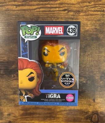 Funko Pop Digital Tigra Flocked Grail LE 634 Marvel w/ Premium Soft Protector
