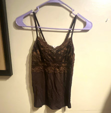 Wendy Glez Women&rsquo;s Black/Brown Camisole Lace & Bow Accents Adjustable S