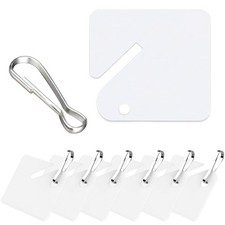 100 Pcs Key Tags White Plastic Hanging Tags with Metal Snap Hooks, Tags for S...