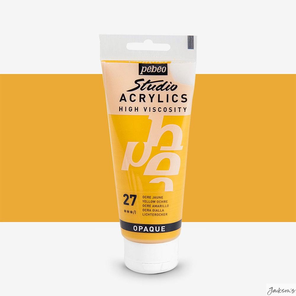 Pebeo Studio Acrylic Paint High Viscosity 100ml Yellow Ochre For Foliage