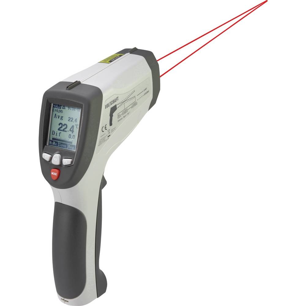 Thermomètre infrarouge 50:1 VOLTCRAFT avec émissivité réglable de -50 à 1200°C