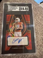 2022 Panini Select Draft Picks Cameron Dicker rookie sigs red prizm