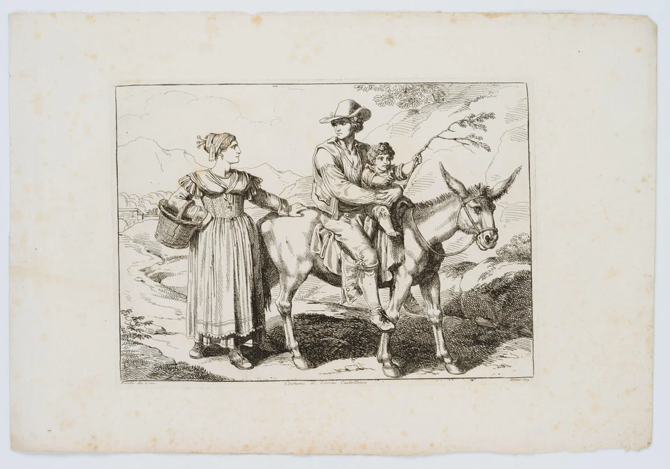 B. PINELLI (1781-1835), Costumi di Civita Castellana,  1819, Radierung Romantik - Bild 2 von 4