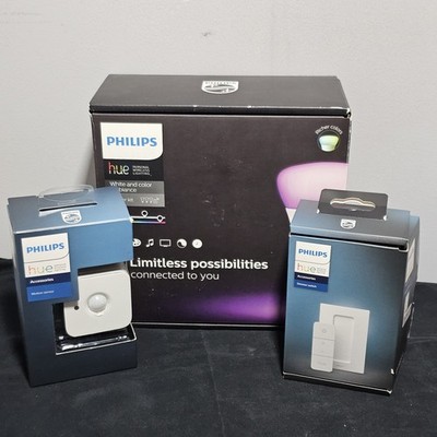 Philips White and Color Ambiance Starter Kit B22 + Bewegungssensor & Dimmschalter