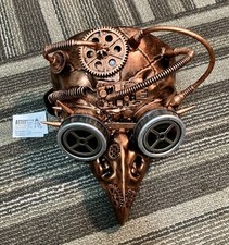 Steampunk Bird Beak Half Mask Robot Goggle Plague Doctor Costume - Bronze/Silver