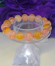 Fire Quartz And Golden Healer 13mm Bracelet For Energy Healing  Meditation Reiki