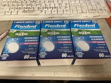 3X Fixodent Antibacterial Denture Cleaner Plus Scope 6 Month Supply DISCONTINUED