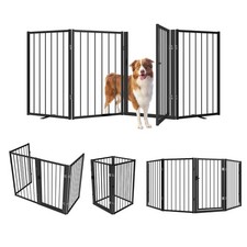 Metal Freestanding Dog Gate, Foldable Extra Wide 79", 32" Tall Large Opening ...