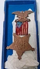 U.S. Civil War 19th GAR Medal Badge Flag Ribbon Pin Brass Eagle Star JRR25