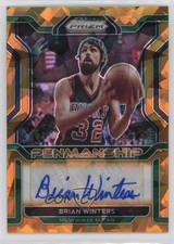 2021-22 Panini Prizm Penmanship Orange Ice Prizm Brian Winters #PM-BWT Auto uk2