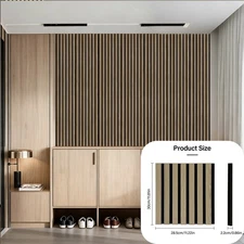 4Pcs Wood Slat Acoustic Wall Panels for living room studio,11.81In X 11.22In