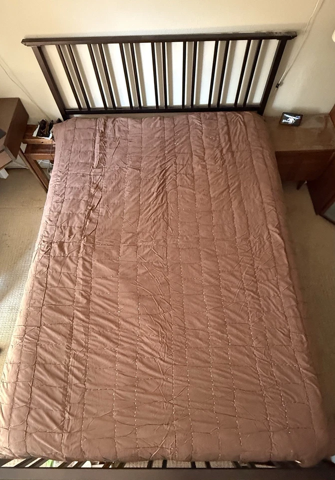 Pottery Barn Kids Patchwork Brown Blue Quilt Comforter Twin 84”x 64” See Pics - Image 4 of 4