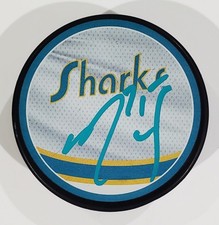 RYAN REAVES SIGNED SAN JOSE SHARKS REVERSE RETRO HOCKEY PUCK NHL W/LOA