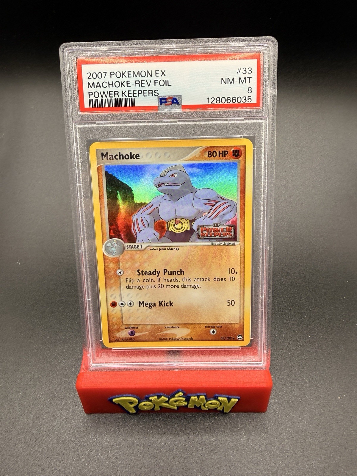 Pokemon Machoke EX Power Keepers Reverse Holo Rare #33 PSA 8