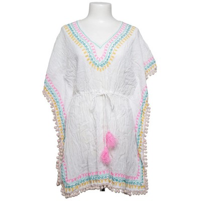 America & Beyond, Kaftan, Größe: M/L, Weiß/Mehrfarbig, Baumwolle, Print #oMt