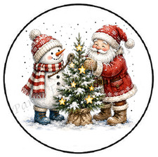 SANTA SNOWMAN CHRISTMAS TREE ENVELOPE SEALS LABELS STICKERS PARTY FAVORS