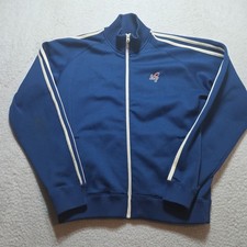 Vintage 90s Abercrombie Fitch Track Jacket Men s L Blue Striped Sleeves