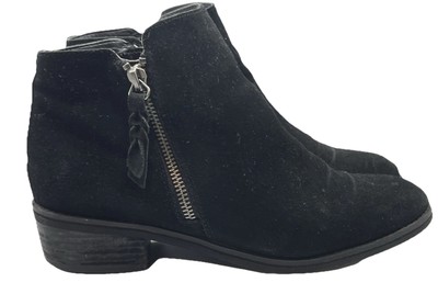Blondo Isaac Ankle Boots Womens 9M Black Suede Waterproof Stacked Heel Zipper