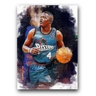 Joe Dumars #2 Art Card Limited 15/50 Edward Vela Signed (Detroit Pistons)