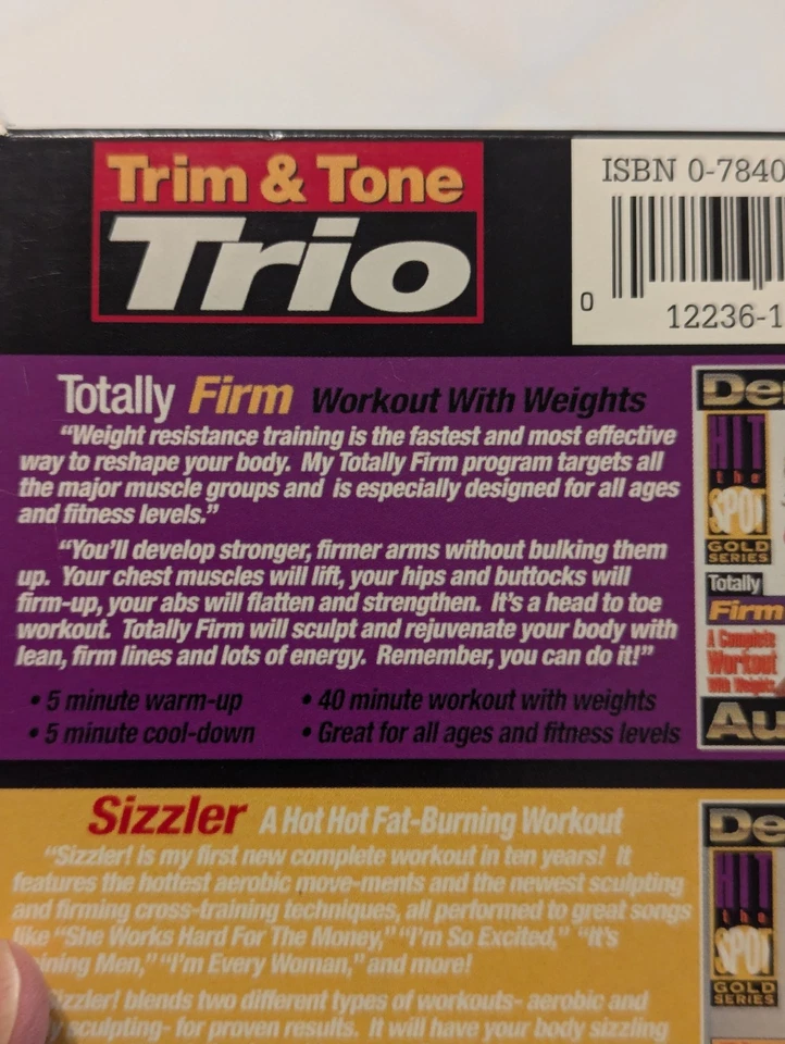 Denise Austin VHS 1988 Aerobics Toning Stretching Trio Hit The Spot - Image 4 of 4